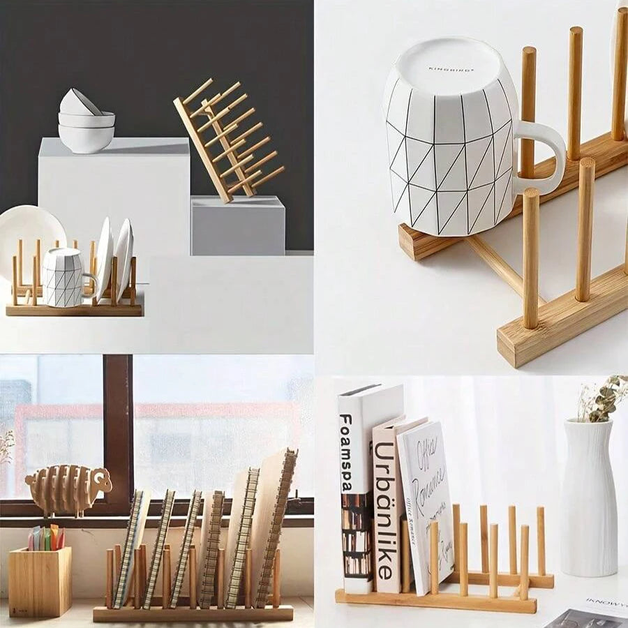Bamboo Kitchen Organizer Rack
