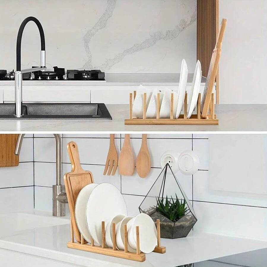 Bamboo Kitchen Organizer Rack