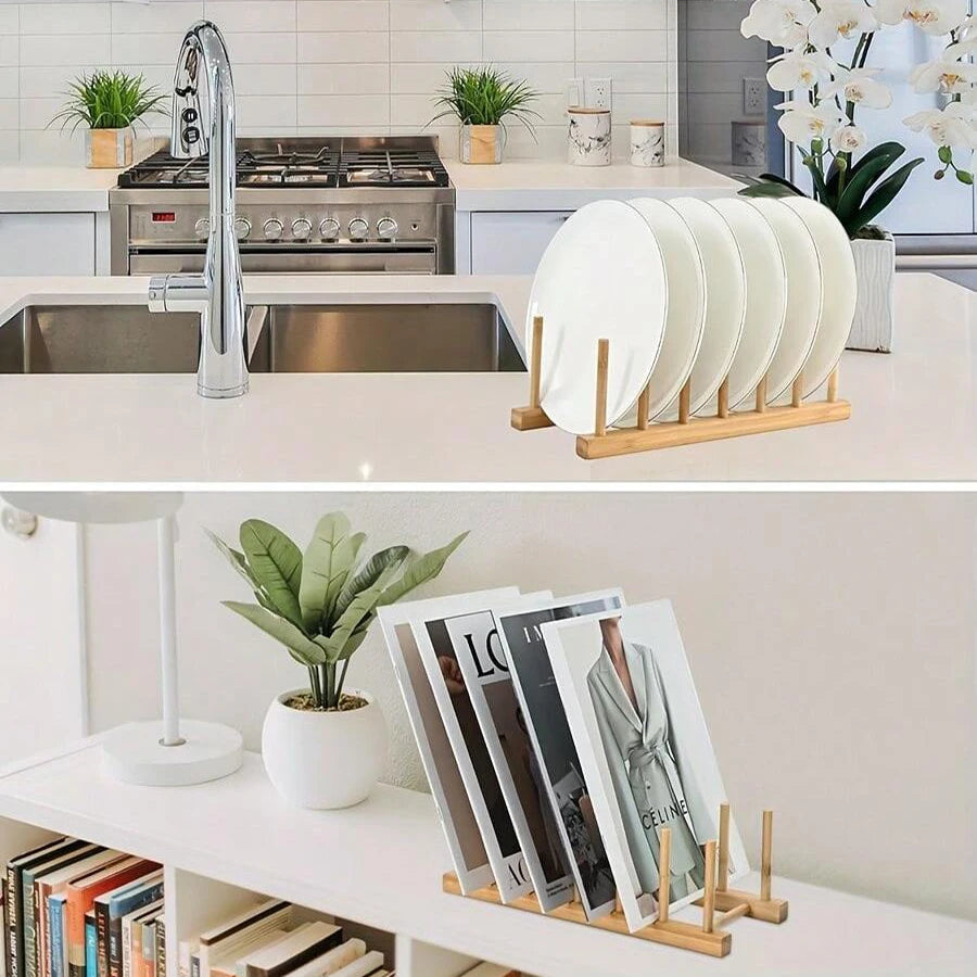 Bamboo Kitchen Organizer Rack